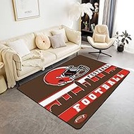 Erosebridal Football City Area Rug 4'11" x 3'3" American Football Rug for Boys Girls Brown Red Rugby