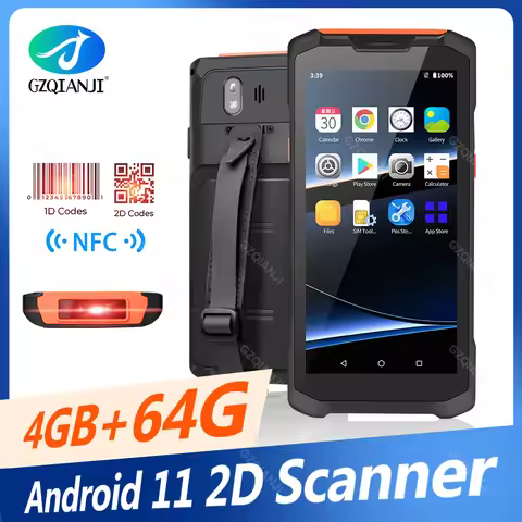 GZQIANJI 4GB/64GB Android 11 Handheld Rungged PDA 1D 2D QR Barcode Reader 4G WiFi BT POS Terminal Da