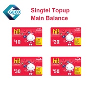 Singtel Prepaid Top up Main Balance $11/$16/$21/$26/$51