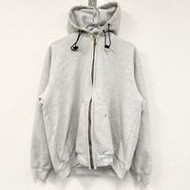 古著 Carhartt 全拉鍊連帽衫/衛衣，帶保暖內襯，灰色