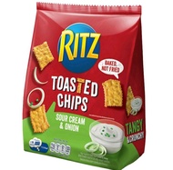 ริทซ์ แครกเกอร์อบกรอบรสซาวครีมหัวหอม Ritz Toasted Chips Sour Cream & Onion Cracker 229g.