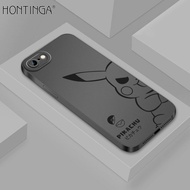 Hontinga ปลอกกรณีสำหรับ Iphone 6 6วินาที7 8บวก SE 2020 SE 2022 SE3 SE 3กรณีใหม่สแควร์ซอฟท์ซิลิโคนกรณีการ์ตูน Pikachu เต็มปกกล้อง Protectior กันกระแทกยางกรณีปกหลังโทรศัพท์ปลอก Softcase สำหรับสาวๆ