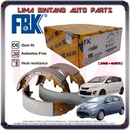 Perodua Alza , Alza Advance Rear Brake Drum Shoe , Brake Lining Shoes FBK *Original*