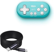 BoxWave Cable Compatible with 8BitDo Zero 2 - DirectSync PD Cable (10ft) - USB-C to USB-C (100W), Lo
