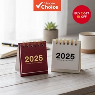 2025 Mini Desktop Calendar Solid Color Dual Daily Planner Table Organizer Yearly Agenda