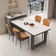 Creamy Island Table Slate Dining Table Retractable Simple Multifunctional Storage Island Table Cabin