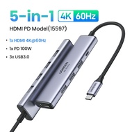 5-in-1 USB Type-C to HDMI 60Hz Converter Hub, USB-A x3, 100W PD Charger Ugreen 15597