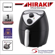 HIRAKI AIR FRYER PAN 3.8L AIRFRYER ( 1300W ) TIMER 30minutes 1 YEARS WARRANTY