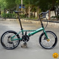 Fnhon Monsoon 22” • 22 Gear Shimano 105 Silverock Folding Bicycle Foldie Folding Fold Bike Green Dahon Tern Bifold Crius