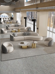 Hotel Club Reception Guests Sofa Rest Curved Lobby Area VIP Curved Sales Office Negotiation Sofa