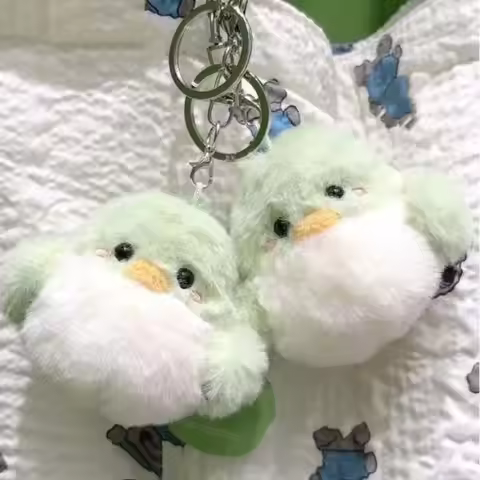 Stuffed Animal JinYoung Jackson Bird Pendant BamBam GOT7 Keychain Key Ring Green Bird Key Ring Birth