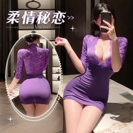 Deep V Lace Sexy Buttocks Secretary Skirt 6757 Sexy Lingerie Perspective Exposed Groove Large Size U