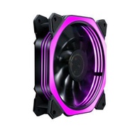 台式機箱發光風扇 12V電源風扇散熱器(魔方極光粉紫燈)