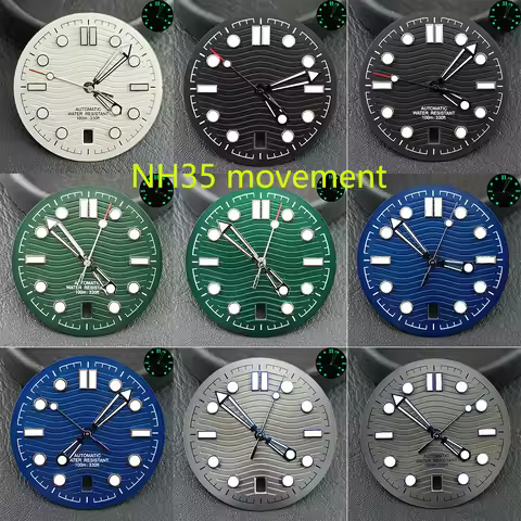 31.5mm dial+pointer replacement accessory for N H35 movement, 6 o'clock calendar 300 series watch di