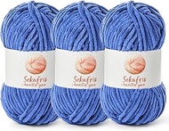 3 Pack Chunky Chenille Yarn for Crocheting, Baby Yarn for Crocheting Soft Blanket, 262.4 yds /10.5 o