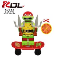【台中老頑童玩具屋】K2132 袋裝積木人偶 忍者龜系列 卡通版 拉斐爾 忍者神龜