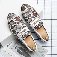 Printed leather shoes men's summer British 47 large size 48 personality pointed toe leather hairstylist beanie tide shoes nightclub men's shoes