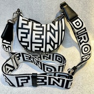 Nano Fendigraphy 黑白雙色皮革 Fendi by Marc Jacobs + FENDI ☆ FENDI ROMA 黑白雙色肩帶