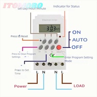 ITOMORO Digital Timer, 12V LED Timer Switch, Durable 220V 25A 110V Electrical Device Timer Electrici