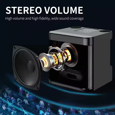 XTUGA YS-203 Portable Professional Dual Microphone Bluetooth Speaker Wireless Stereo All-in-one Mach