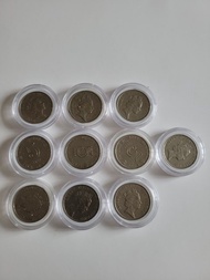 香港:前殖民地:(5元硬幣):全部1987年硬幣膽:大皇冠:女王頭:(可散買5個):共10個