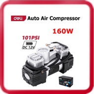[ DELI ] (DL8059) Auto Air Compressor | DC 12V | 101psi 7 bar | Double Cylinder 36L/min
