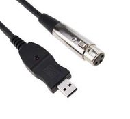電腦USB轉XLR卡農頭線話筒線 USB麥克風線3米聽筒轉卡儂頭可錄音