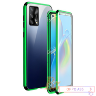 Ốp Nam Châm Cho OPPO A95 Ốp Kính Cường Lực 9H Hai Mặt Trước + Sau 360 Cho OPPO A95 4G 2021 Ốp Ốp Lưn