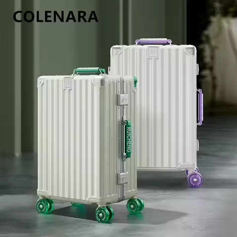 COLENARA 20"Luggage Travel Bag ABS+PC Boarding Box 22"24"26" Aluminum Frame Trolley Case 28 Inches L