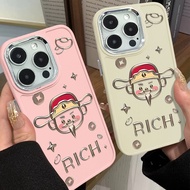 Funny God of Wealth Phone Case Compatible for IPhone 11 12 13 Pro 14 15 7 8 Plus SE 2020 XR X XS Max Metal Lens Protection Soft Shockproof Casing