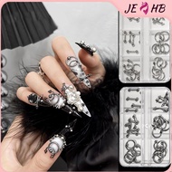 # BEAUTY #  20/30/60PCS Alloy Retro Circle Nails Art Charms 3D Punk Style  White Nail Parts Nail Dec