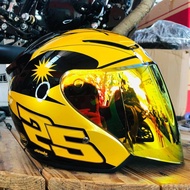 Original R1 NHK Azlan Shah Limited Special Champion ARRC Edition Double Visor Helmet Glossy Gold Fre
