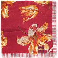 Kenzo 復古手帕 / 口袋巾 - 百合花圖案 18 x 17.5 英吋