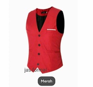 Promo Rompi Vest Formal Pria / Stelan Rompi Daleman Jas Pria / Groomsmens wedding Slim Jumbo / Jas K