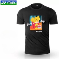 Hot Sale YONEX Fun Fries Racket Smiley Print Badminton Casual 100% Premium Cotton Tee For Men & Ladi
