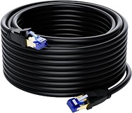 Cat8 Ethernet Cable 25FT, Outdoor, Double Jackets(PVC+LLDPE), Waterproof, Direct Burial, In Wall/Gro