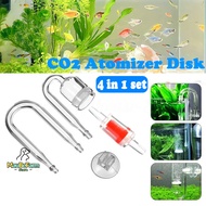 4 in 1 Aquarium CO2 Diffuser Check Valve U Shape Glass Tube Suction Cup for 4x6mm Tube Fish Tank