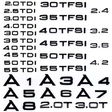 Car Trunk Sticker 3D ABS 2.0 2.5 3.0 4.0 5.0TDI 30 35 40 45 50 55 TFSI TDI For A1 A3 A4 A5 A6 A7 A8 