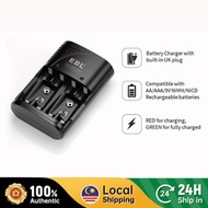 Poeruni EBL Universal Battery Charger - AA AAA 9V Ni-MH Ni-CD 9V Li-ion Rechargeable Battery MS/UK P