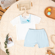 Bộ quần áo sơ sinh bé trai bé gái UNBEE Hello Summer thiết kế cài lệch size 0-6 tháng