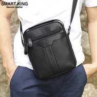 สมาร์ท King ใหม่ของแท้หนังวัวชาย Sling กระเป๋านักธุรกิจสะพายไหล่ Casual Man Crossbody กระเป๋าสะพาย