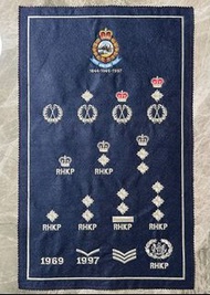 皇家香港警察 ROYAL HONG KONG POLICE 1844-1969-1997 回歸前 RHKP 皇冠頭階級徽章 刺繡 絨布 紀念品 SOUVENIR 全新 絕版 罕有DISCONTINUE