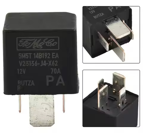 For Ford Auto Relay Car Relay Car Interior Part 30765034 4-PIN 5M5T14B192EA 70A 12V Black Plastic Pl