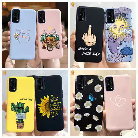 For Realme X7 Pro X7Pro Case Back Cover Soft Silicone Black Pink Funda For Oppo Realme X 7 X7 Pro X7