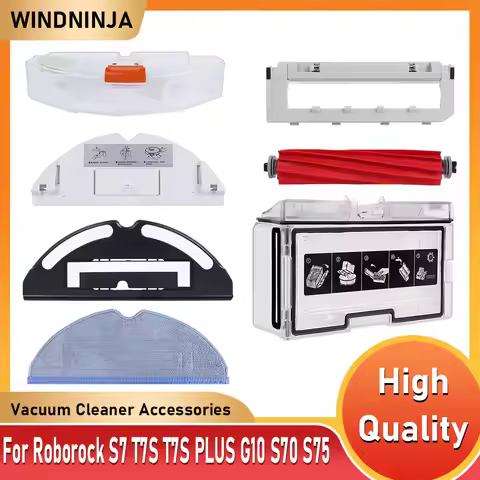 Vacuum Cleaner Accessories For XiaoMi Roborock S7/S70/S75/T7S/T7S PLUS/G10 Water Tank，Dust Box，Brush