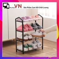 Kệ Để Giày Dép Đa Năng 4 Tầng Chữ L Có Móc Treo Đồ Quần Áo Túi Xách Nón Decor Nhà Cửa - Giá Kê K
