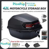 Explorer MAX 42 liters Motorcycle EX5 Tail Rack Box Universal Thickened y15zr RSX Large Capacity Top Monorack Box Givi Box Electric Vehicle Waterproof Motor Box PlumPup Official