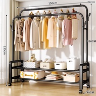 LG Rak Gantungan Baju Multifungsi Stand Hanger Berdiri Display Gantungan Portable Baju Hanger Besi