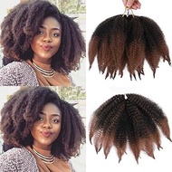 ALENTOO Marley Braiding Hair 3pcs Marley Crochet braids Marley Hair for Twists 8inch Short Afro Twis