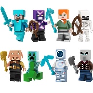 Đồ Chơi Khối Xây Dựng Steve Alice Piglin Diamond Crystal Enchanted Minecraft Cho Trẻ Em Đồ Chơi Mô H